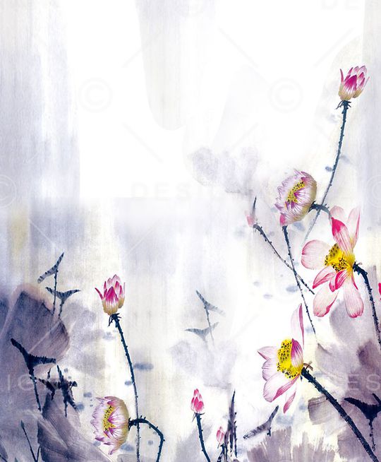 水墨印花华亿平台图片