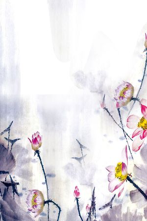 水墨印花华亿平台图片