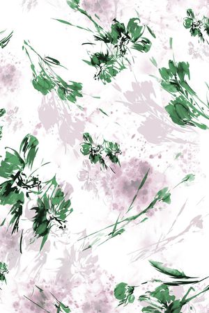 抽象花卉印花华亿平台图片