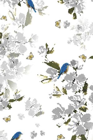 肌理花卉印花华亿平台图片