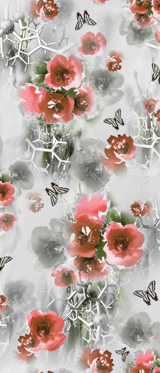 水彩花卉印花华亿平台图片