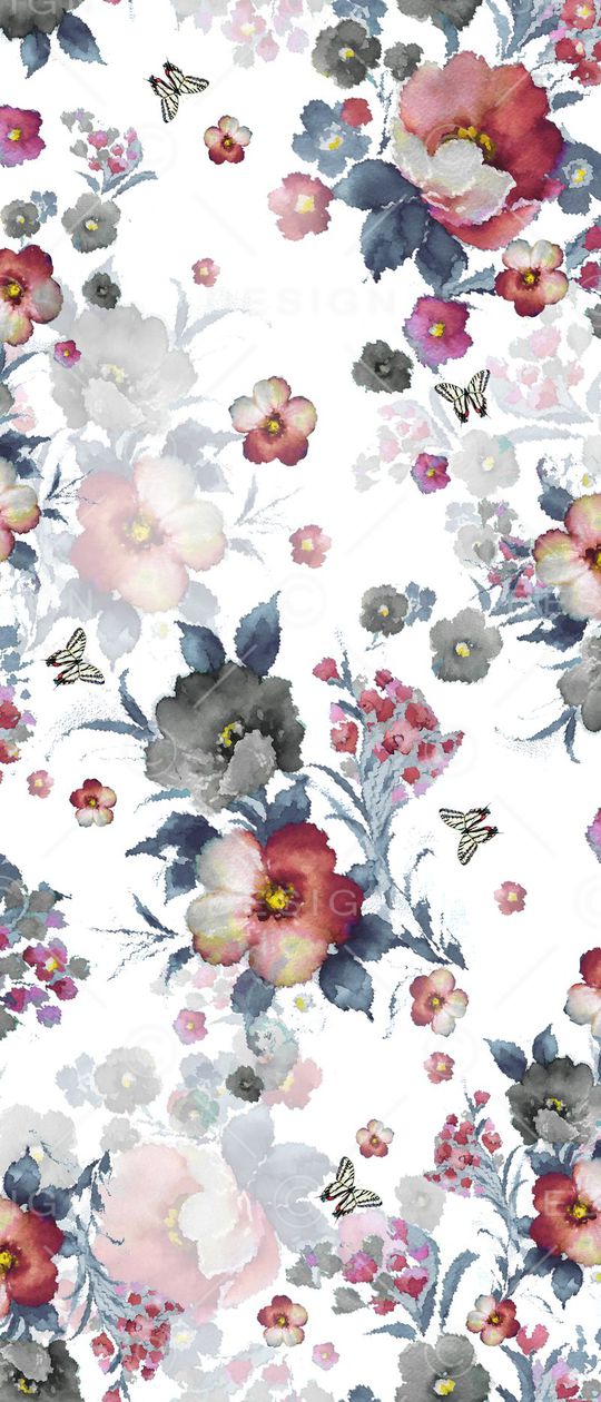 水彩花印花华亿平台图片