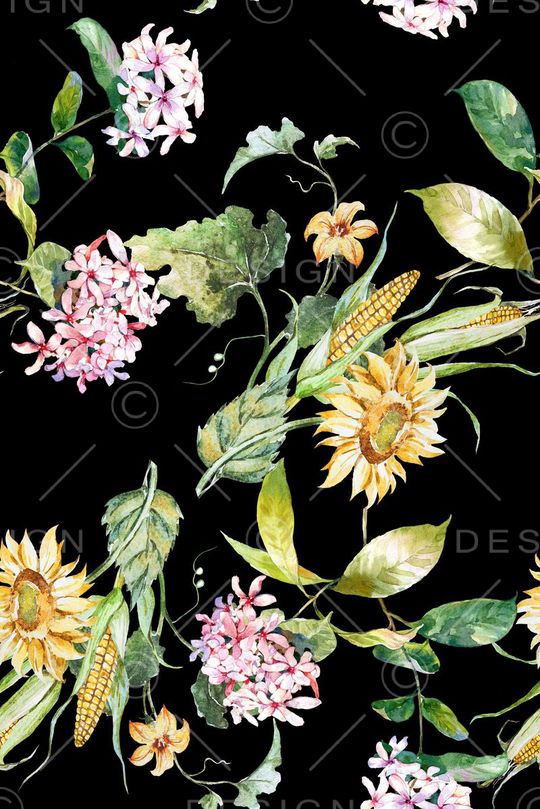 向日葵印花华亿平台图片