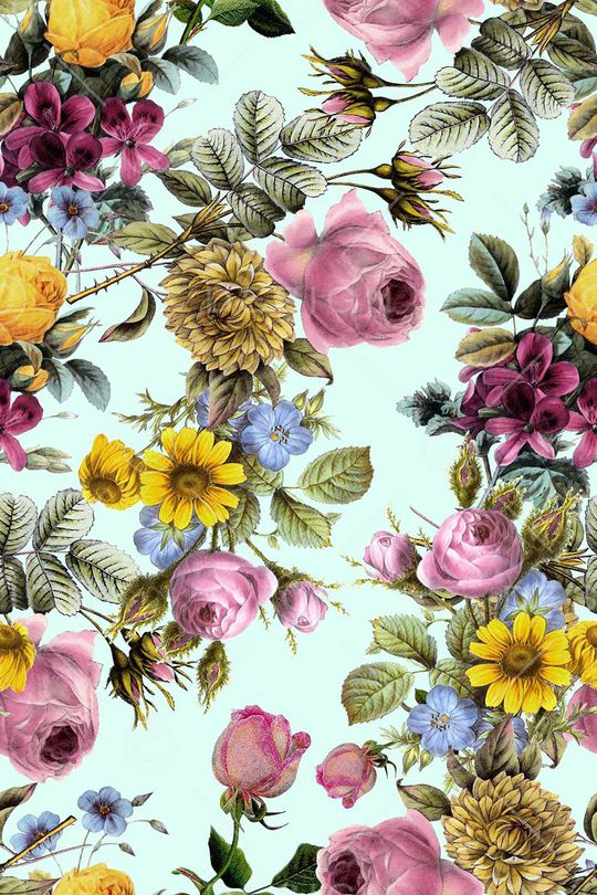 手绘花卉印花华亿平台图片