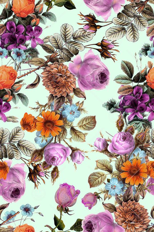 手绘花卉印花华亿平台图片