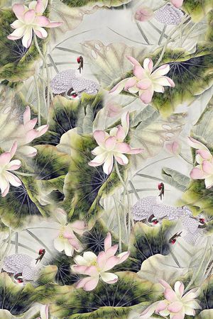 荷花印花华亿平台图片