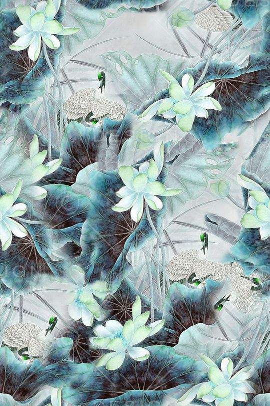 荷花印花华亿平台图片