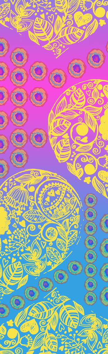 清新花卉长丝巾印花华亿平台图片