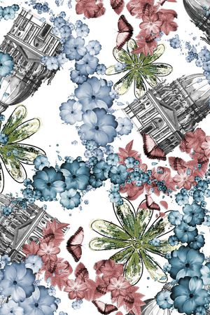 肌理花卉印花华亿平台图片