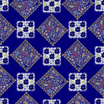 677593-民族小方巾珠宝蓝