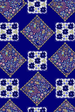 民族小方巾花卉珠宝宝石饰图案印花华亿平台图片