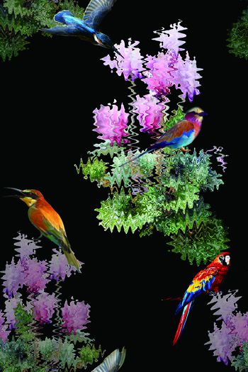 677639-可爱小鸟配抽象花卉2