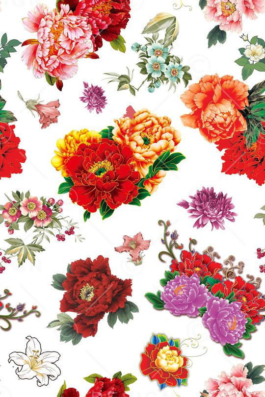 牡丹印花华亿平台图片