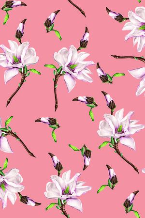 玉兰花印花华亿平台图片