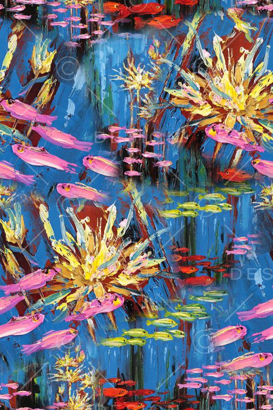 抽象花卉印花华亿平台图片