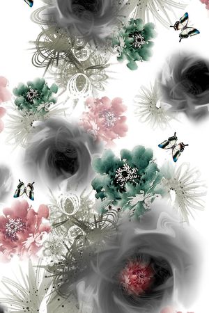 花卉印花华亿平台图片