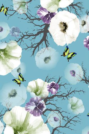 抽象花卉印花华亿平台图片