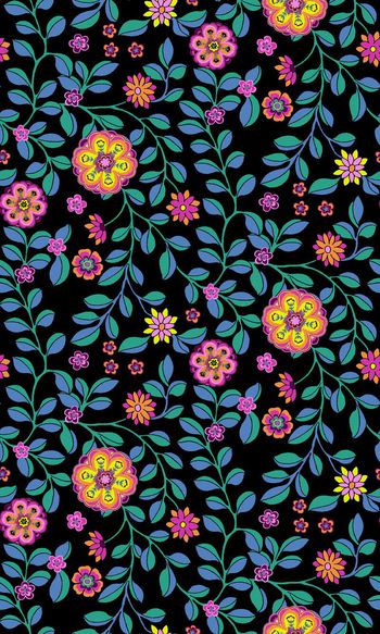 678008-手绘花枝 花朵 民族风