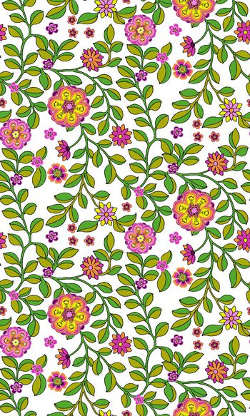 678009-手绘花枝 花朵 民族风--2