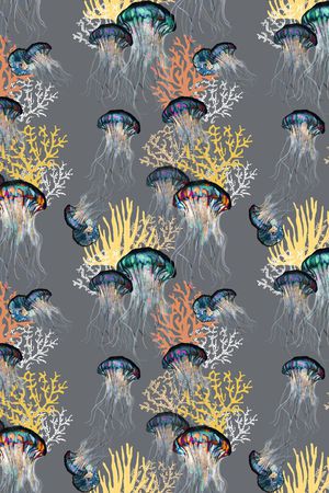 海洋生物印花华亿平台图片