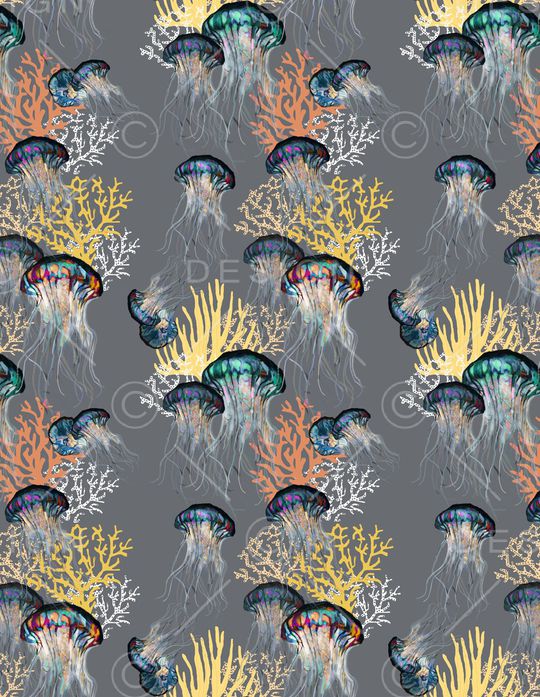 海洋生物印花华亿平台图片