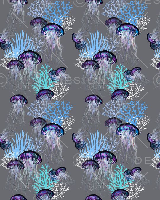 海洋生物印花华亿平台图片