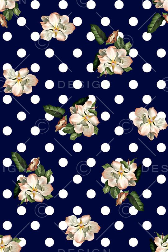 抽象手绘满版波点花卉印花华亿平台图片