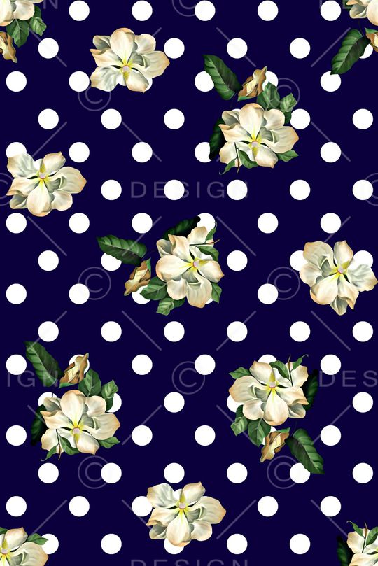 抽象手绘满版波点花卉印花华亿平台图片