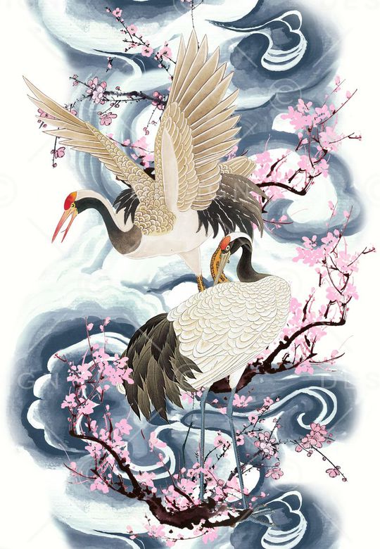 仙鹤印花华亿平台图片