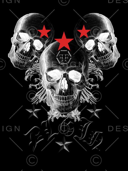 骷髅头印花华亿平台图片