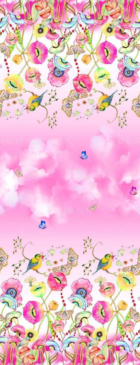 手绘花卉印花华亿平台图片