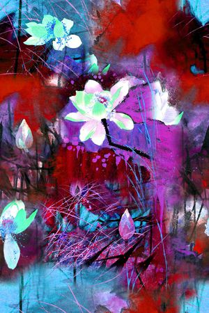 清爽大花印花华亿平台图片