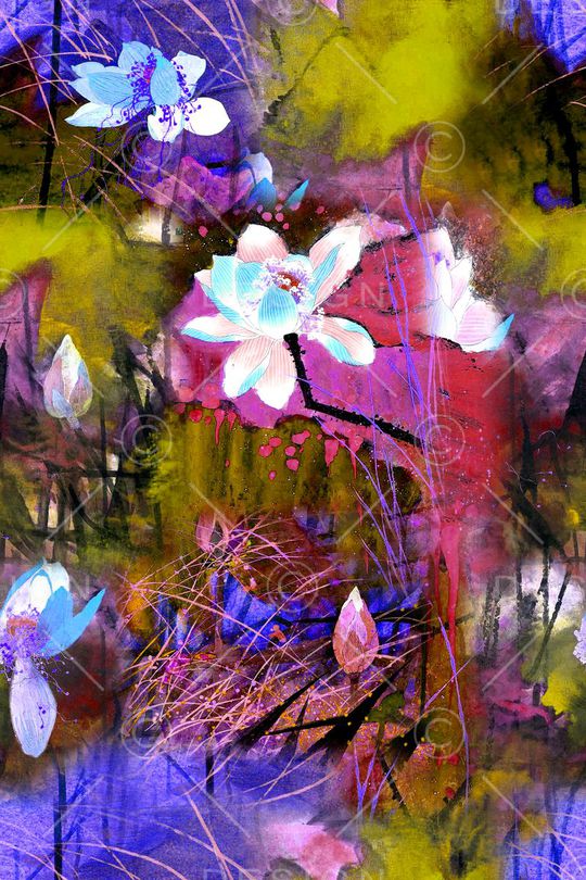 清爽大花印花华亿平台图片