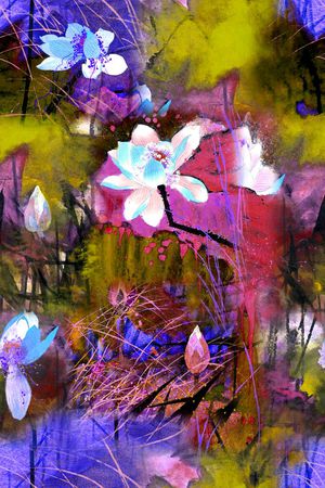 清爽大花印花华亿平台图片