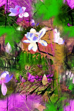 清爽大花印花华亿平台图片