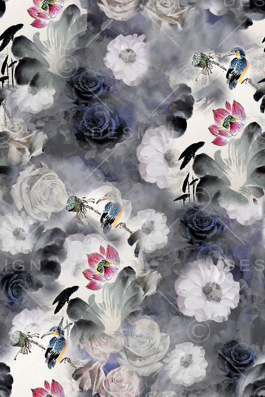 抽象花卉印花华亿平台图片