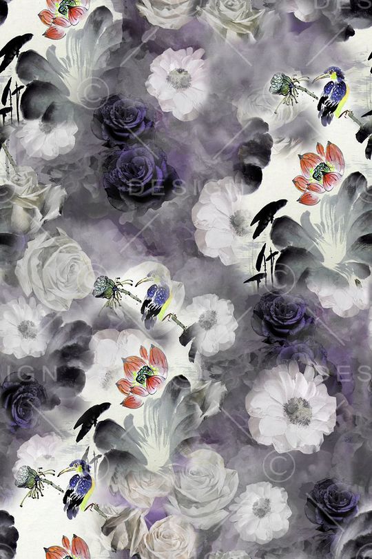 抽象花卉印花华亿平台图片