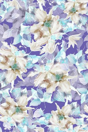 水彩花卉印花华亿平台图片