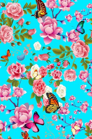 花鸟印花华亿平台图片