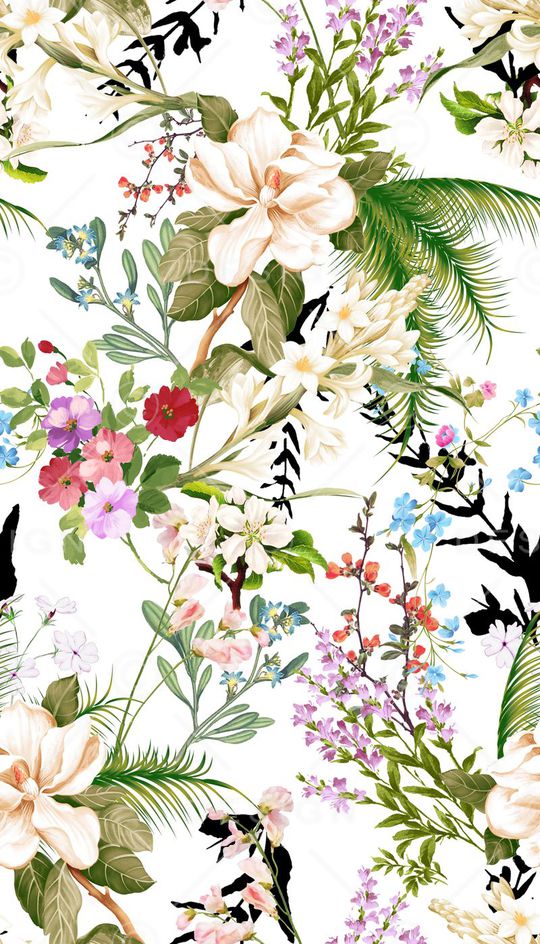 小清新花卉印花华亿平台图片