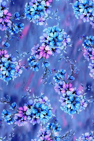 浪漫、水彩、花卉、女装印花华亿平台图片