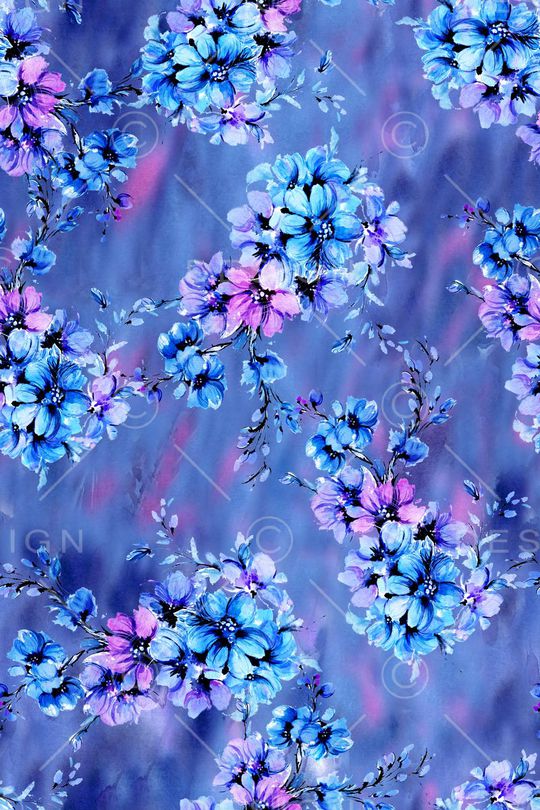 浪漫、水彩、花卉、女装印花华亿平台图片