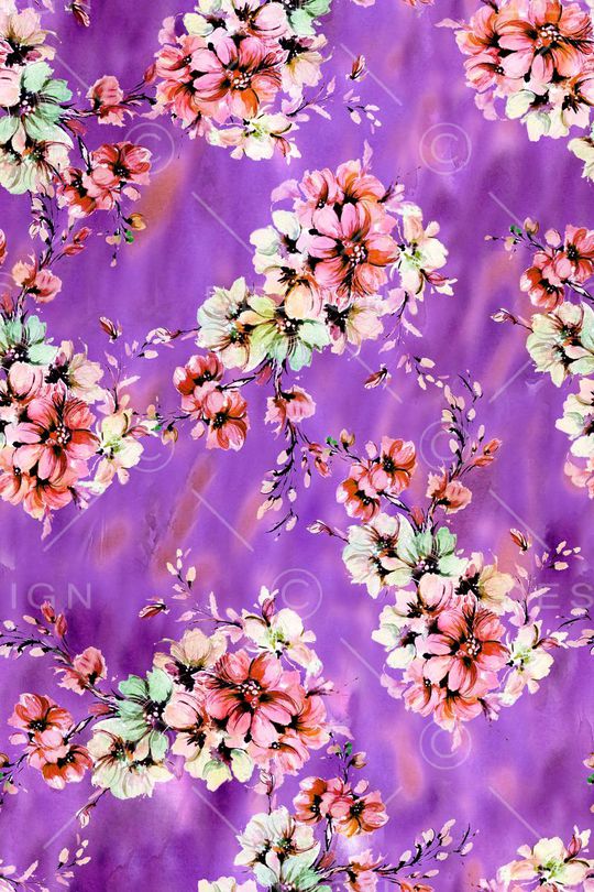 浪漫、水彩、花卉、女装印花华亿平台图片