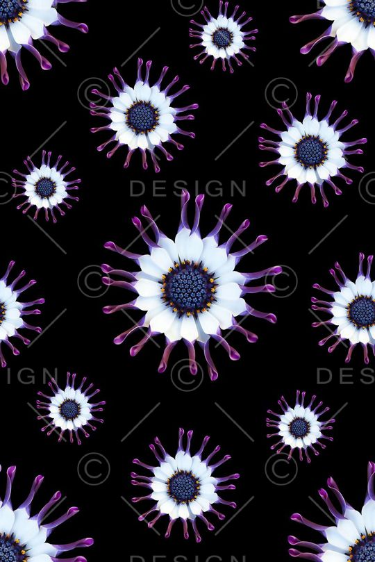 抽象手绘满版花卉印花华亿平台图片