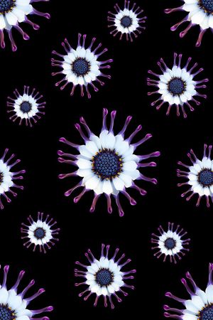 抽象手绘满版花卉印花华亿平台图片