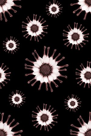 抽象手绘满版花卉印花华亿平台图片