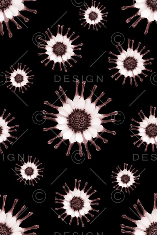 抽象手绘满版花卉印花华亿平台图片