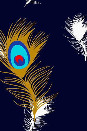 孔雀羽毛印花华亿平台图片