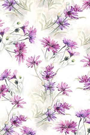 手绘清爽花卉印花华亿平台图片