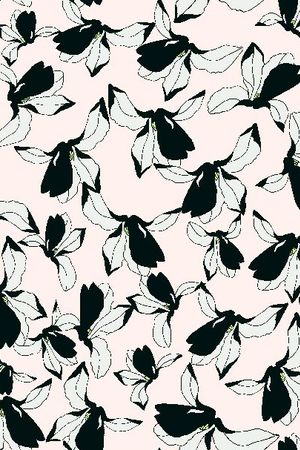 黑白花卉印花华亿平台图片